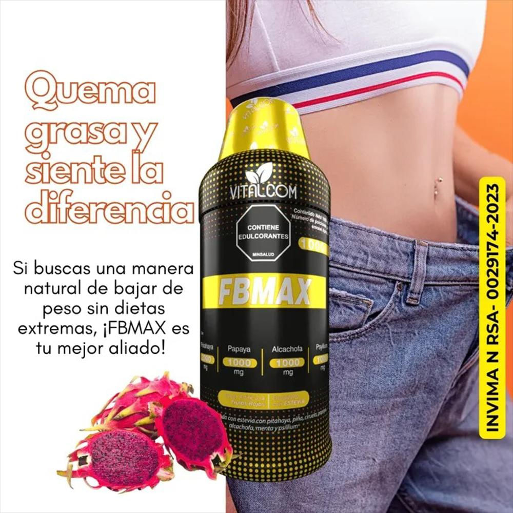 Fibra Fbmax Quema Grasa Ayuda Natural Para Bajar De Peso 1000 Ml Invima img #2
