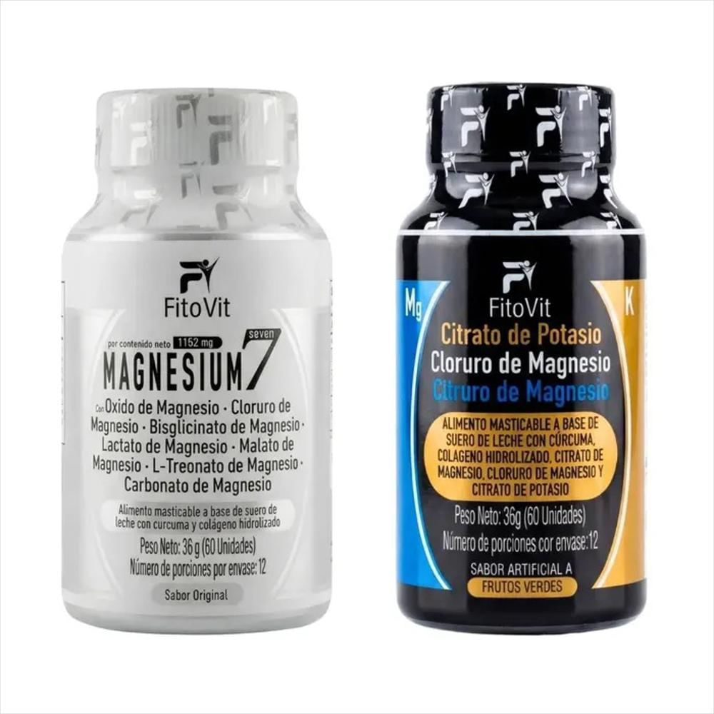 Combo 7 Magnesios Plus + Citrato De Potasio (2 Frascos X 60 Tabletas Masticables C/U) Invima img #1