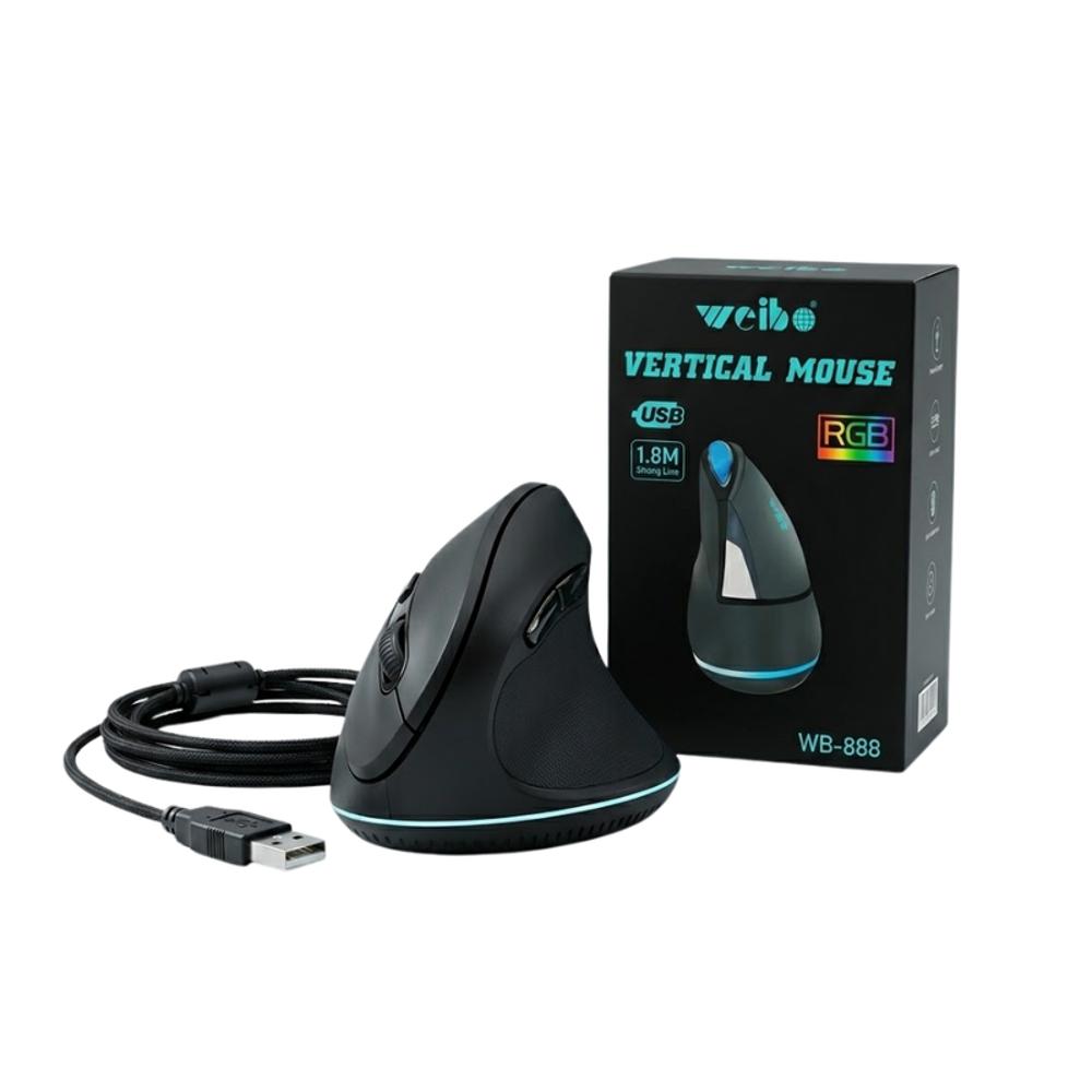Mouse Ergonomico Vertical Weibo Wb 888 Alambrico Rgb img #1