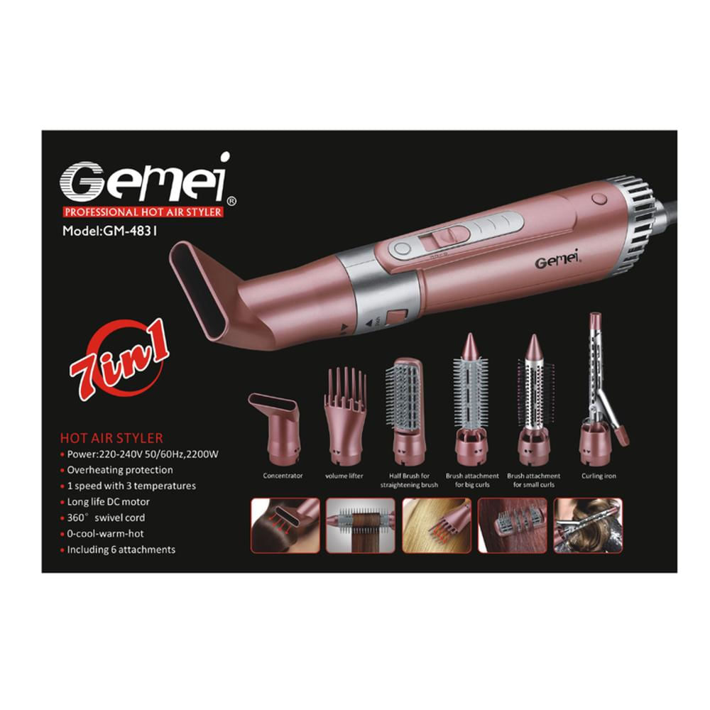 Cepillo Secador Gemei 7 En 1 Pro Moldeador Multifuncional img #4