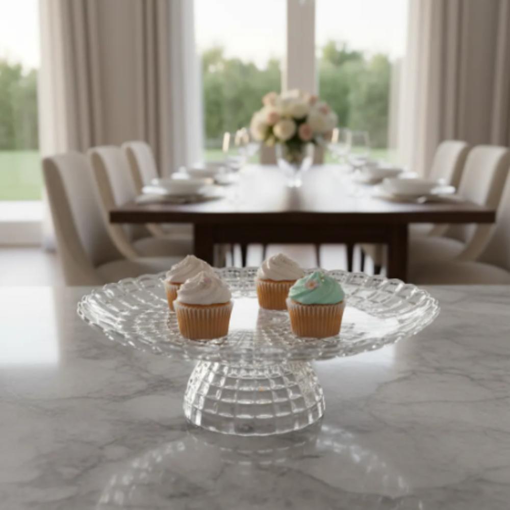 Base Porta Torta Con Pedestal Para Postres Decorativa Cristal img #5