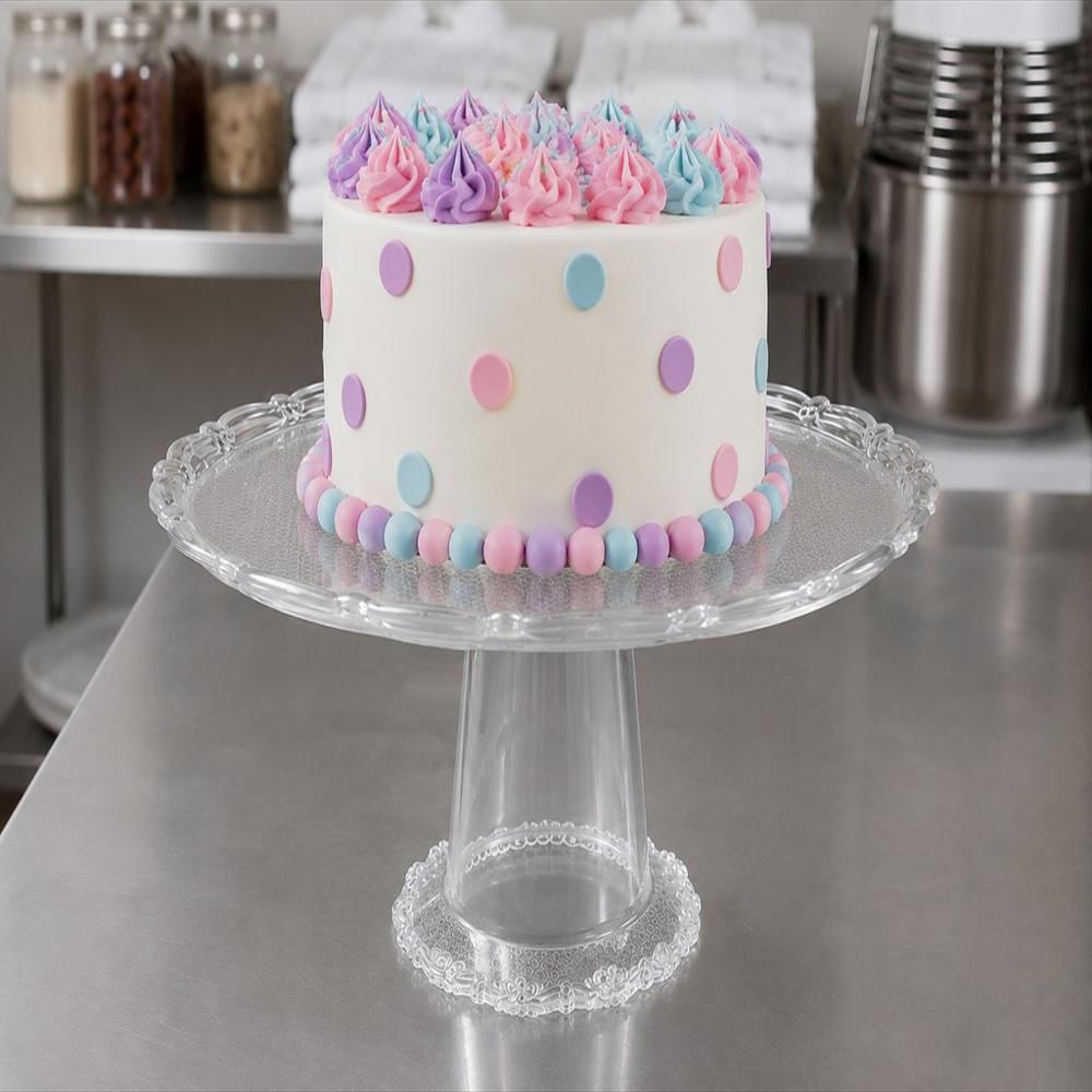 Base Porta Torta Con Pedestal Para Postres Decorativa Transparente img #4