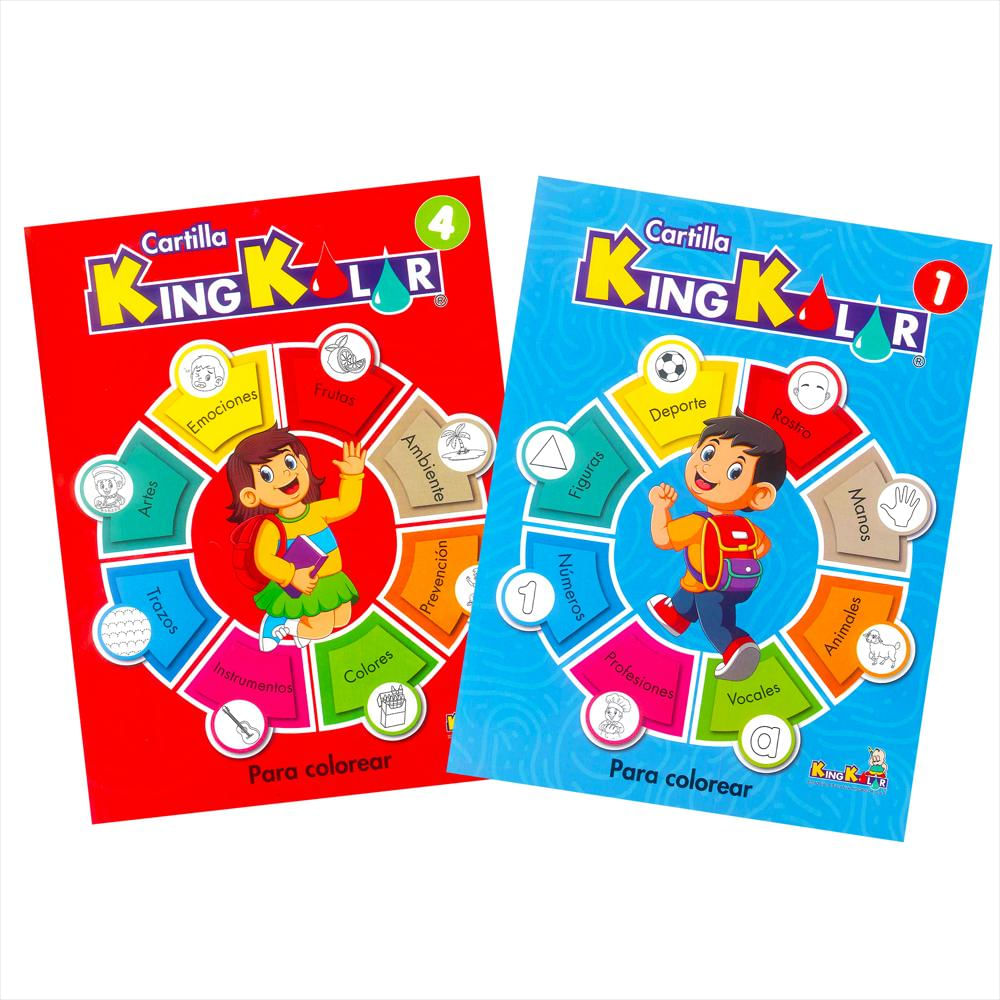 Combo X2 Libros Para Colorear Kingkolor Tematicas Infantiles / Colorear img #1