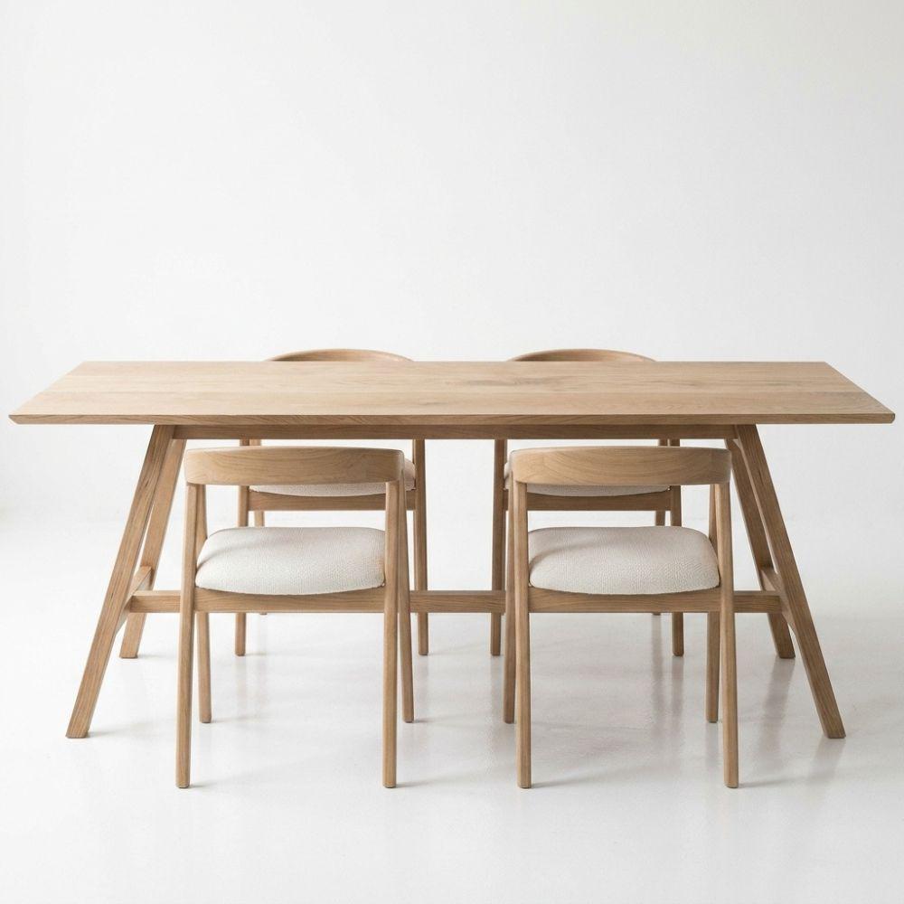 Juego De Comedor Journal + 4 Sillas Roble Macizo img #1