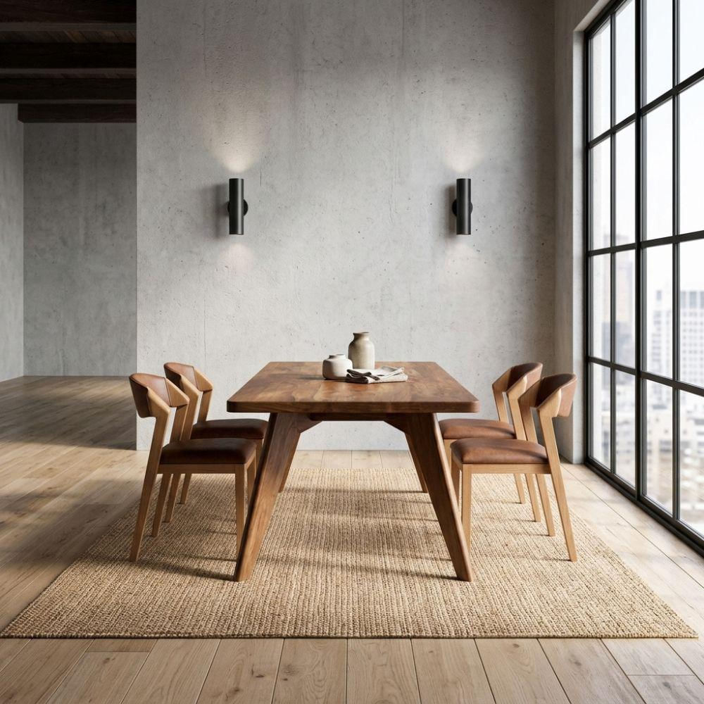 Juego De Comedor Frais + 4 Sillas Roble Macizo img #2