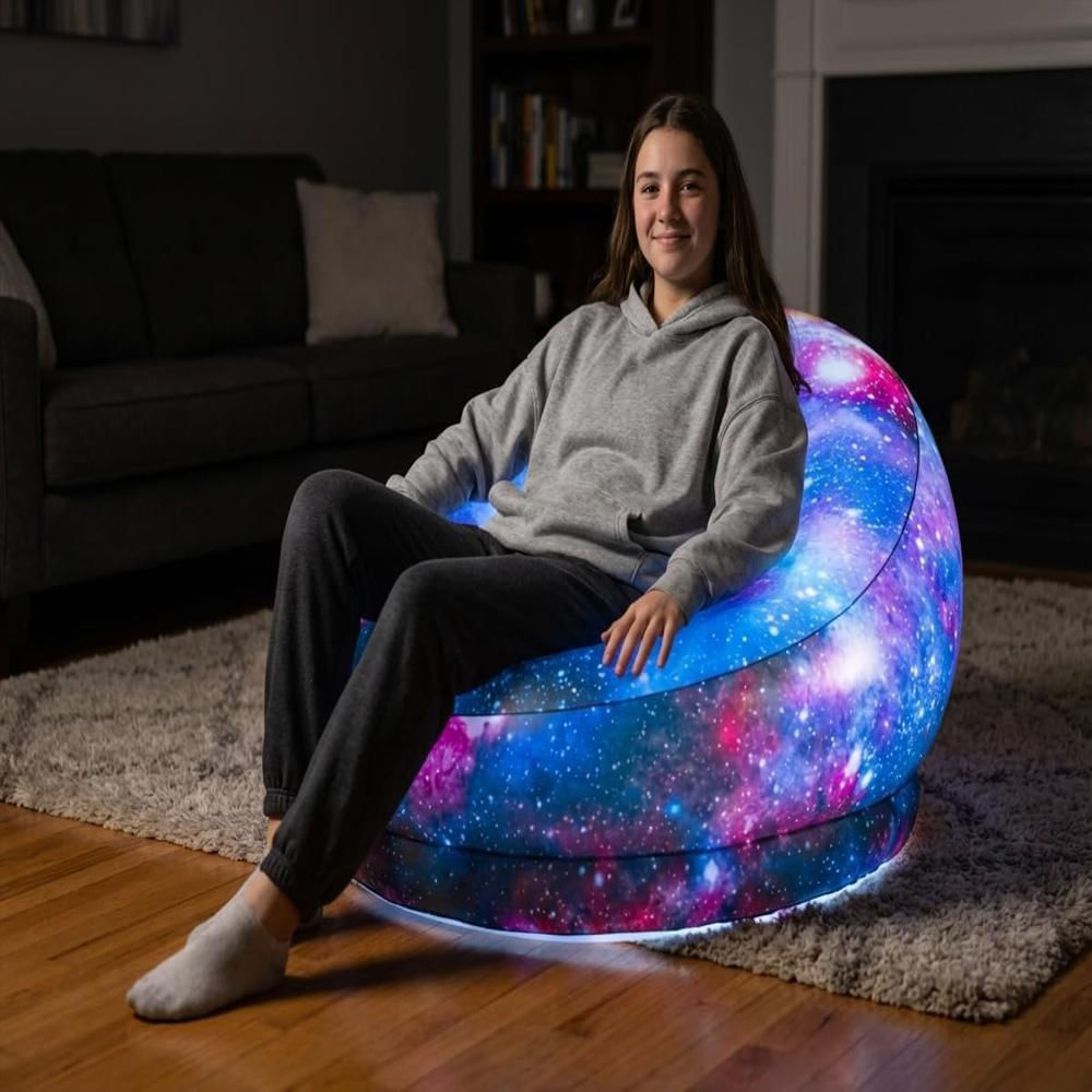 Silla Inflable Air Candy Iluminación Led Telescopio Hubble Personalizable img #2