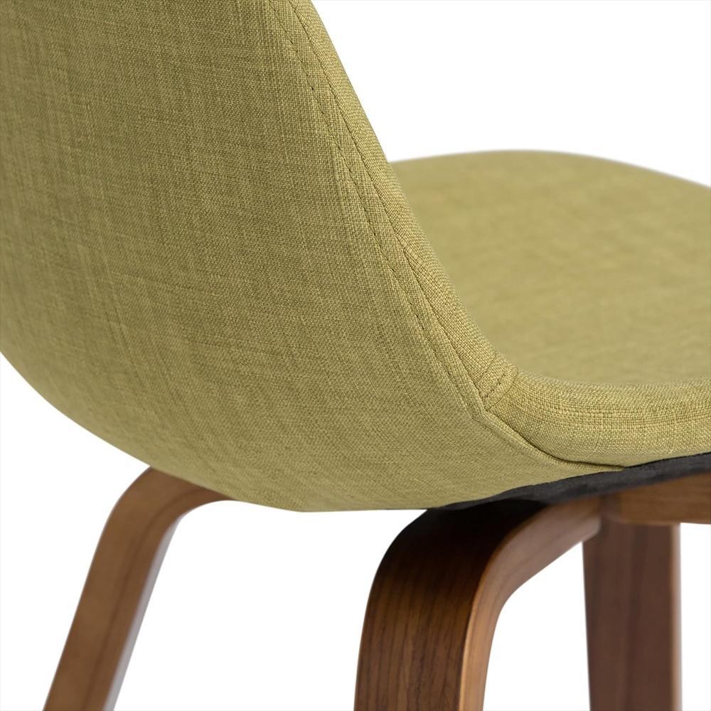 Taburete De Bar Simplihome Tapizado Algodón Verde Ácido 71 Cm Con Reposapiés De Madera Curvada img #5