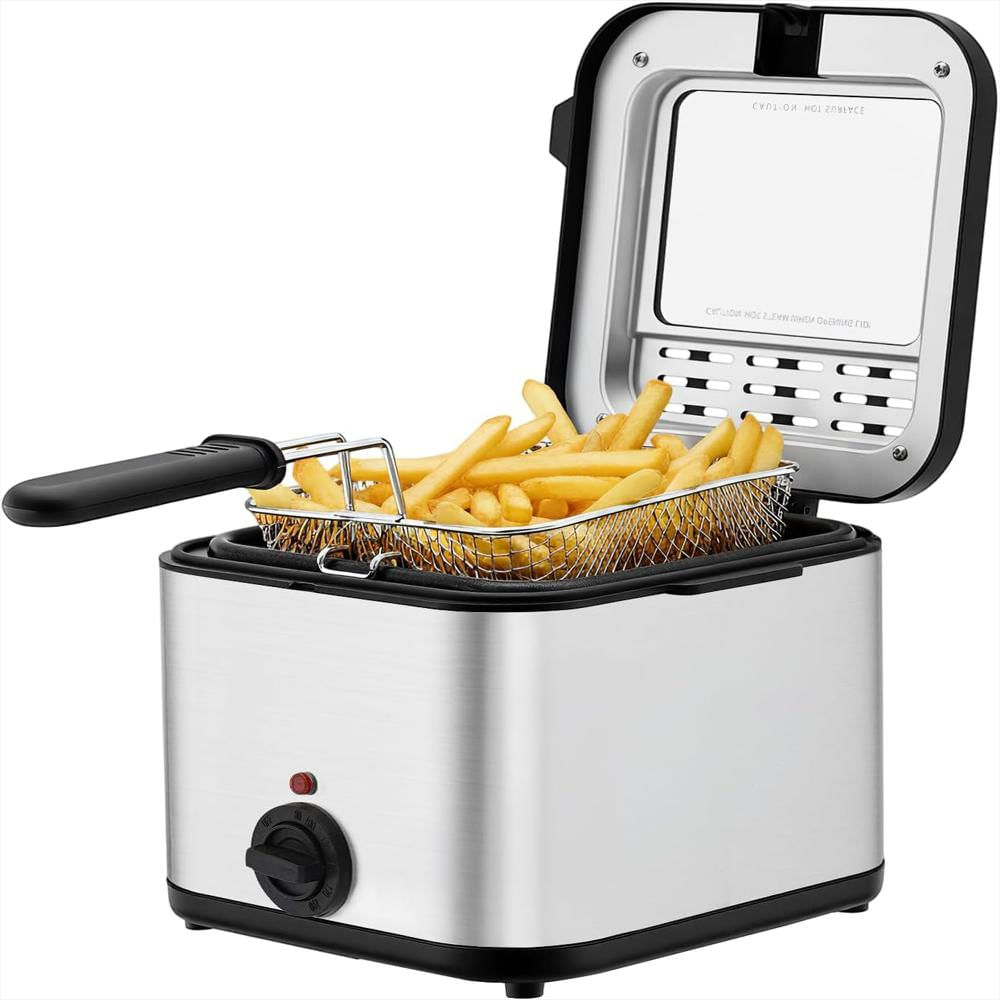 Freidora Eléctrica Perferate 2.5 L Acero Inoxidable Temperatura Ajustable 1000 W Tapa Visualizable img #1