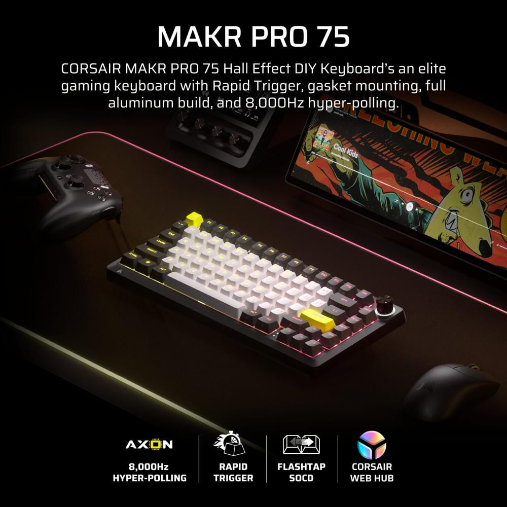 Teclado Diy Corsair Makr Pro 75 Hall Effect Aluminio Negro img #3