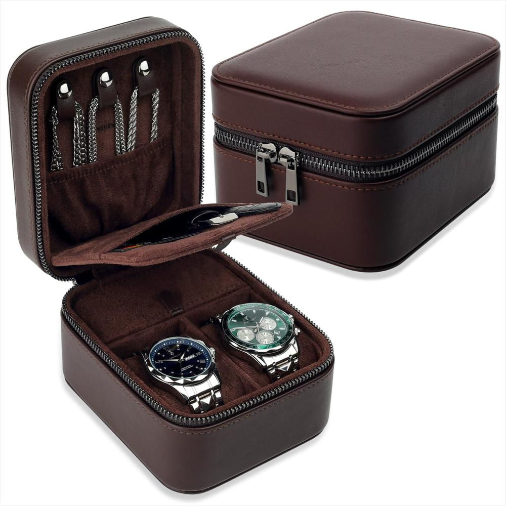 Estuche De Viaje Lumayina Para 2 Relojes Con Compartimentos img #1