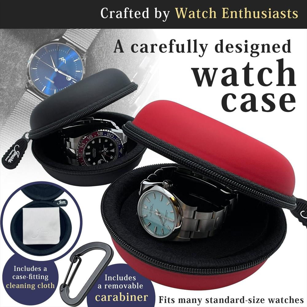 Estuche De Viaje Para Reloj De Cuero Negro img #2