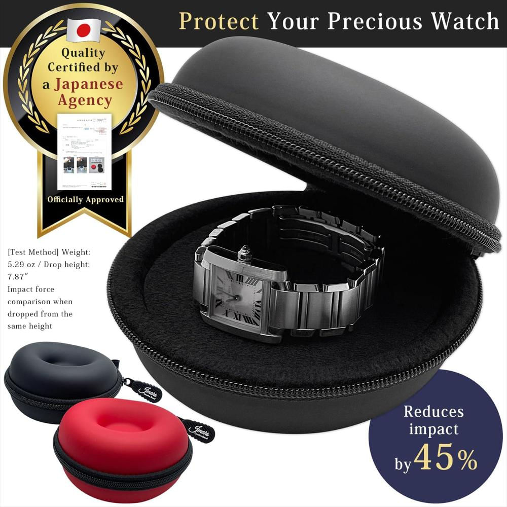 Estuche De Viaje Para Reloj De Cuero Negro img #3