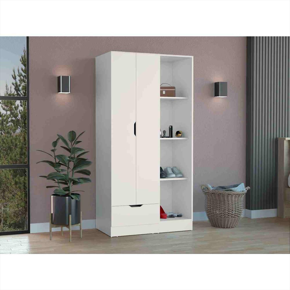 Closet Éclat Blanco 90 Cm Con Dos Puertas Y Un Cajón img #5