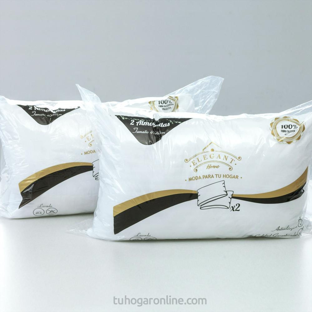 Combo 2 Almohadas Fibra Siliconada Blanco 35X55cm img #1