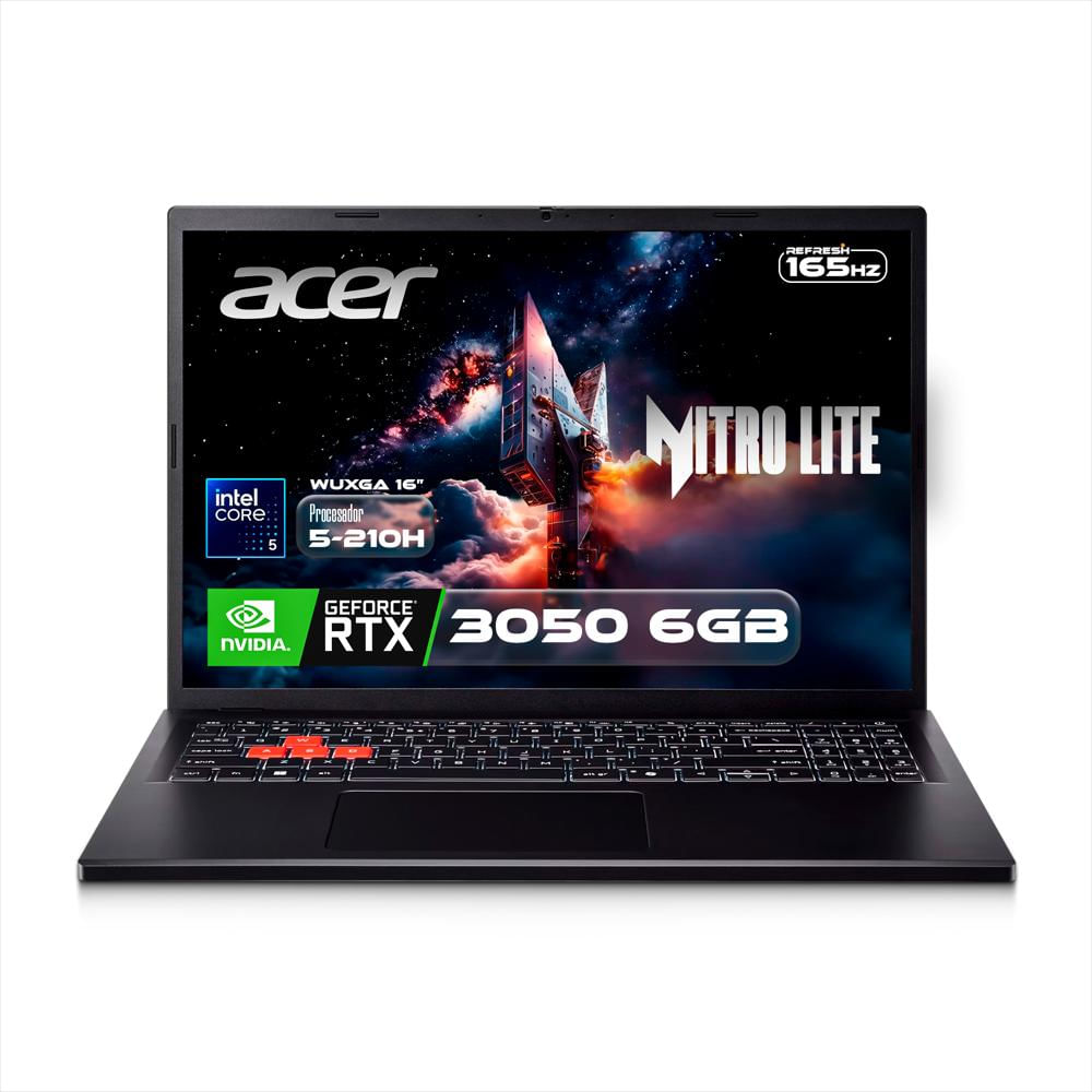 Portátil Gamer Acer Nitro Lite 16″ | Intel Core 5 210H | 16Gb Ram Ddr5 | 512Gb Ssd | Rtx3050 6Gb img #1