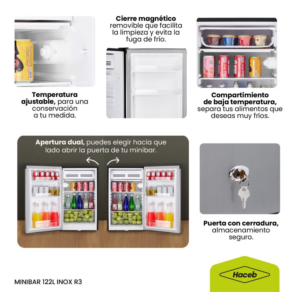 Minibar HACEB Frost Congelador Superior 122 Lt  9003278 Inox img #4