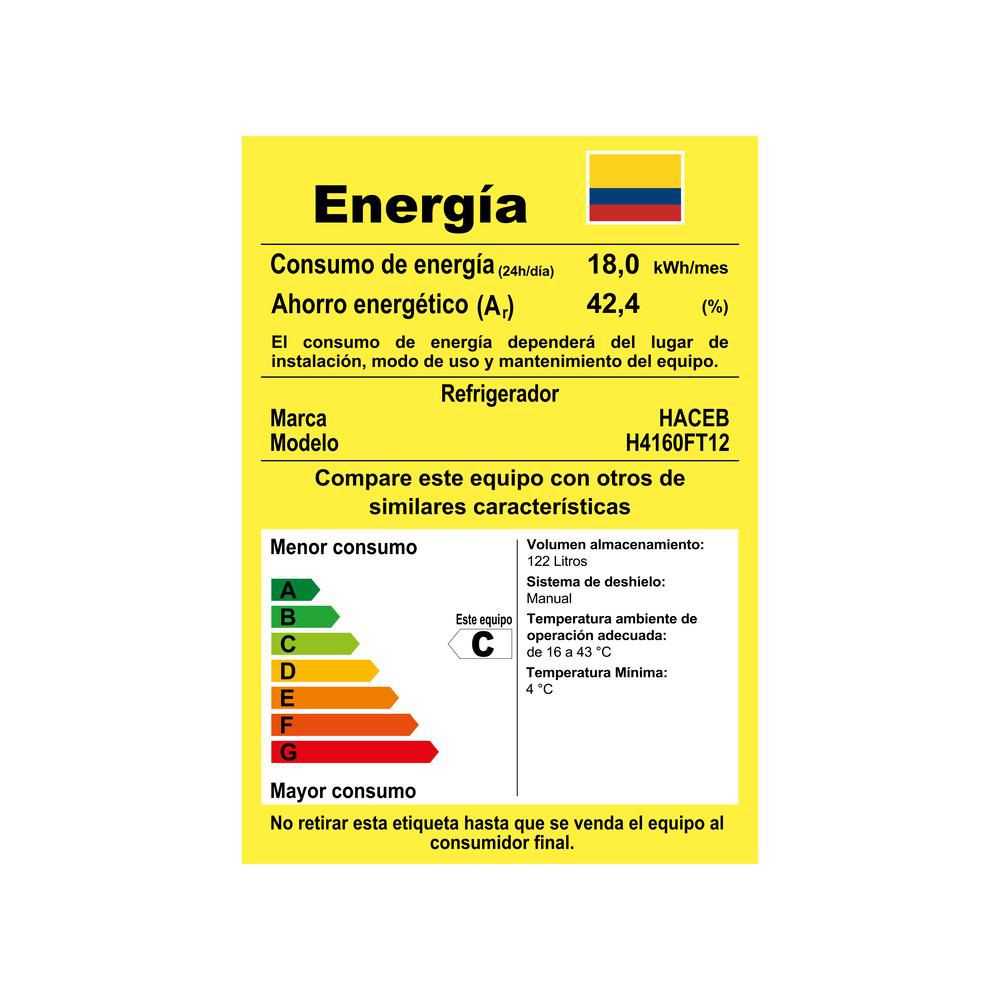 Minibar HACEB Frost Congelador Superior 122 Lt  9003278 Inox img #8