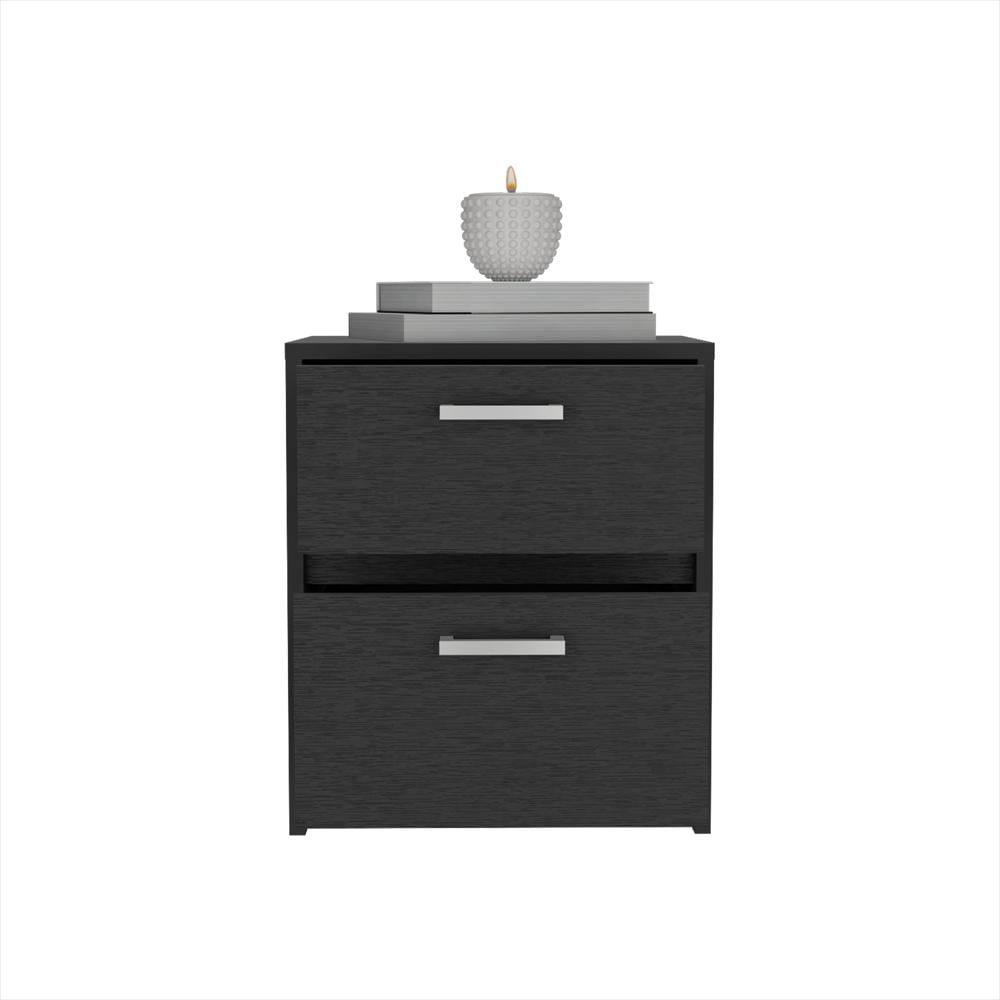Mesa De Noche Wengue 40X46.5Cm Con Dos Cajones img #4