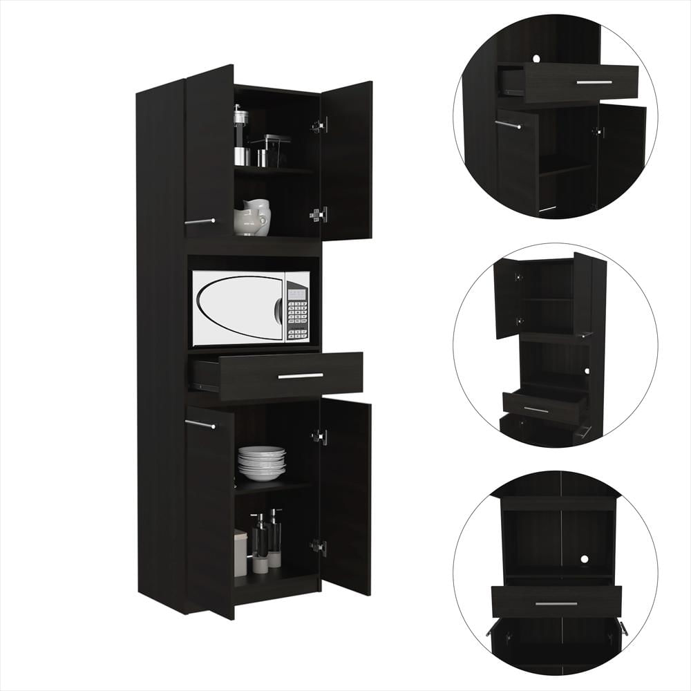 Módulo Microondas Manchester Wengue 62X197.6Cm Con Un Cajón Y Con Cuatro Puertas img #3