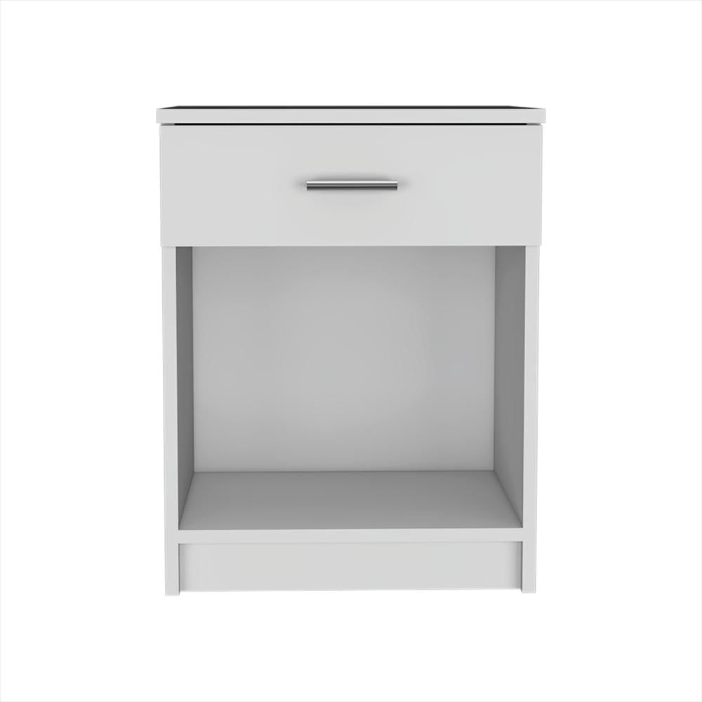 Mesa De Noche Eco Blanco 42.4X55.2Cm Con Un Cajón Y Con Un Compartimiento img #1