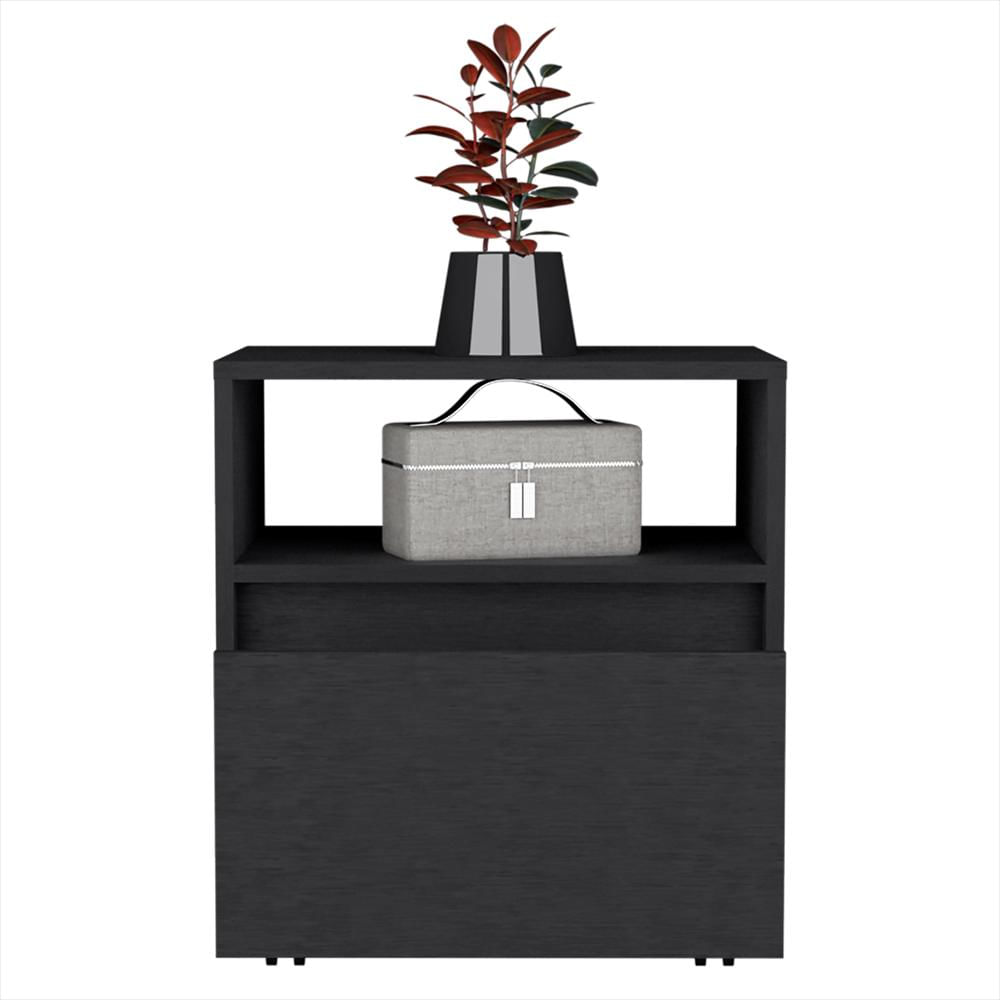 Mesa De Noche Wengue 48.1X52cm Con Un Cajon Con Un Compartimiento Y Con Ruedas img #5