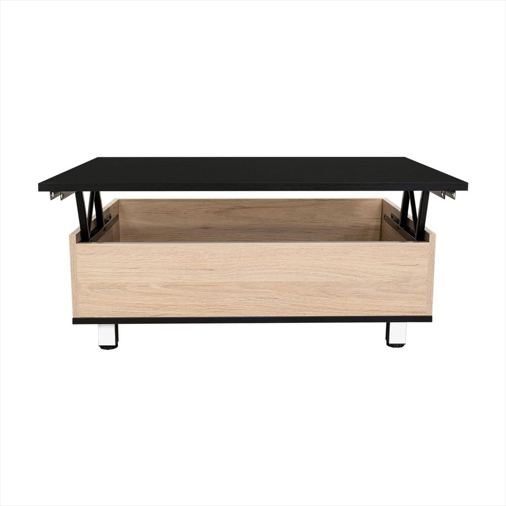 Mesa De Centro 5G Wengue Y Rovere 80X29cm Rectangular Extensible Con Compartimiento img #2