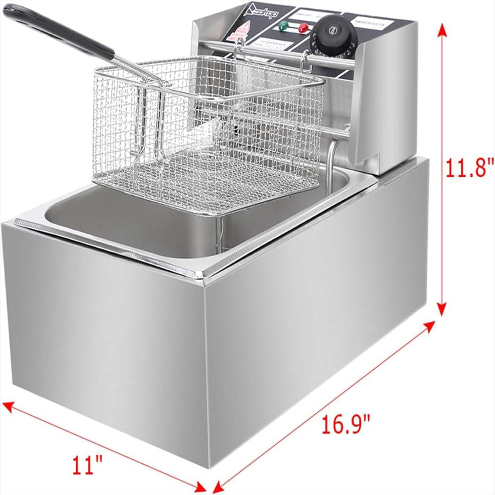 Freidora Eléctrica Epofit 11.4Qt 2500W Cesta Y Tapa Temperatura Ajustable 140 392°F img #5