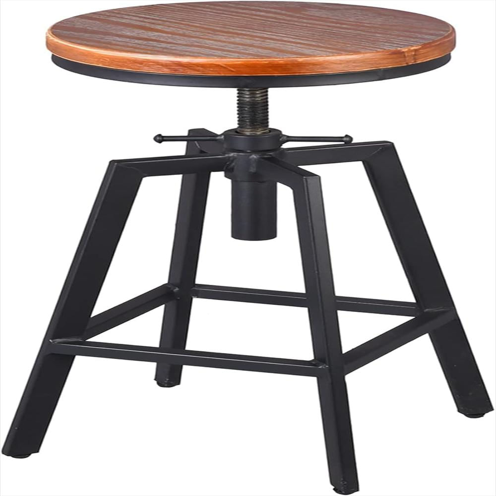 Taburete Diwhy Industrial Elevable Metal Y Madera Negro Juego De 2 img #4