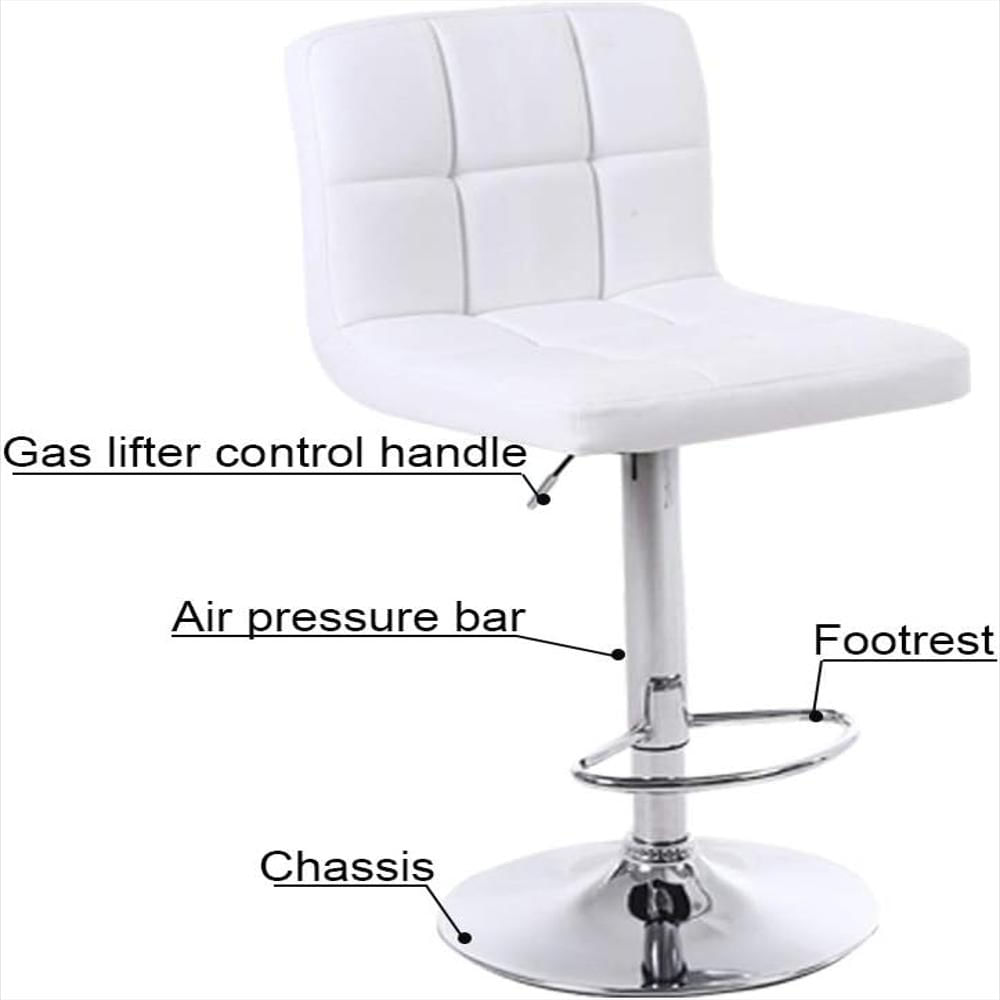 Taburete De Bar Hubse Ajustable Piel Sintética Blanco Juego De 2 img #5