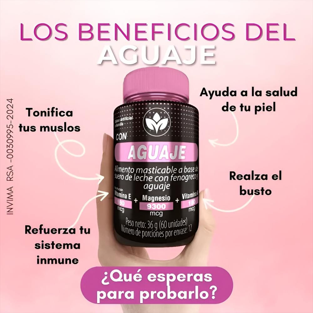 Aguaje Con Fenogreco, Magnesio Y Vitamina E. Invima img #2
