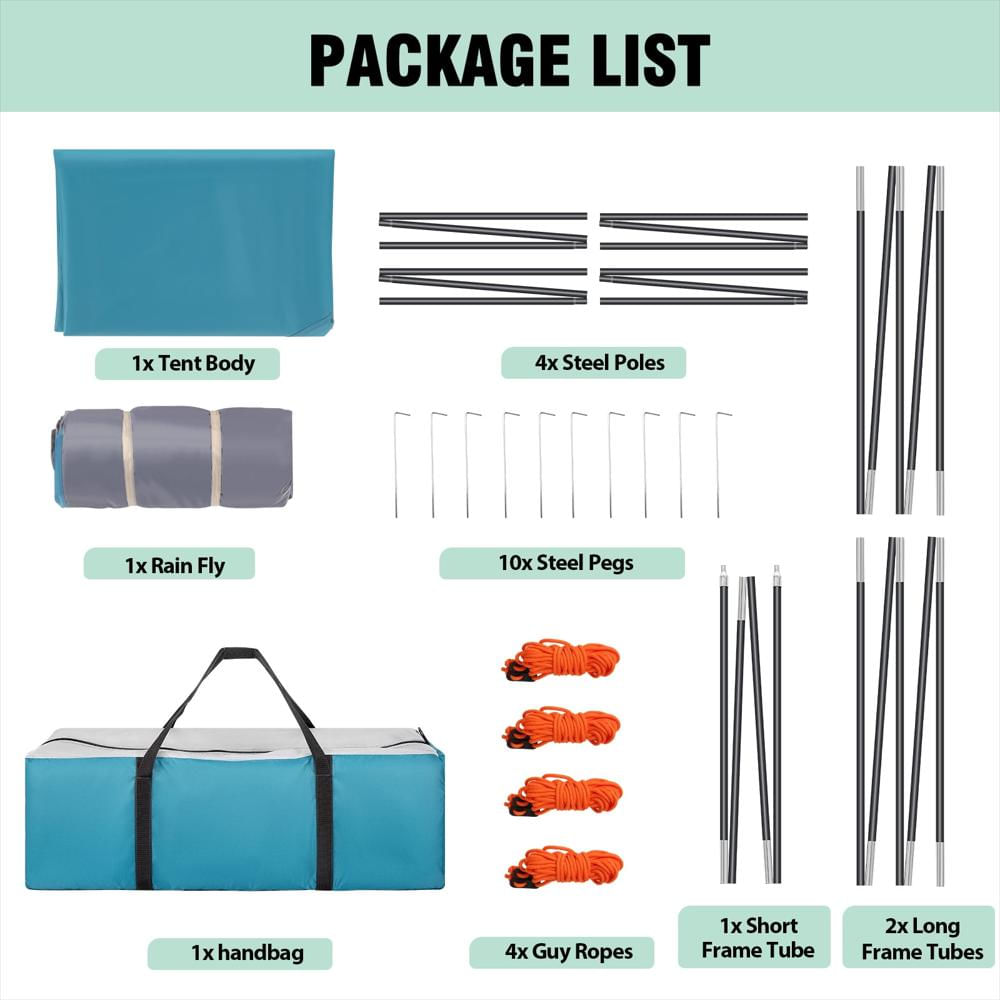 Carpa De Camping Cobizi Para 6 Personas Impermeable Azul img #2