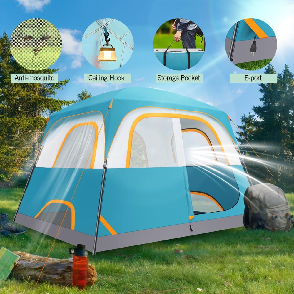Carpa De Camping Cobizi Para 6 Personas Impermeable Azul img #5