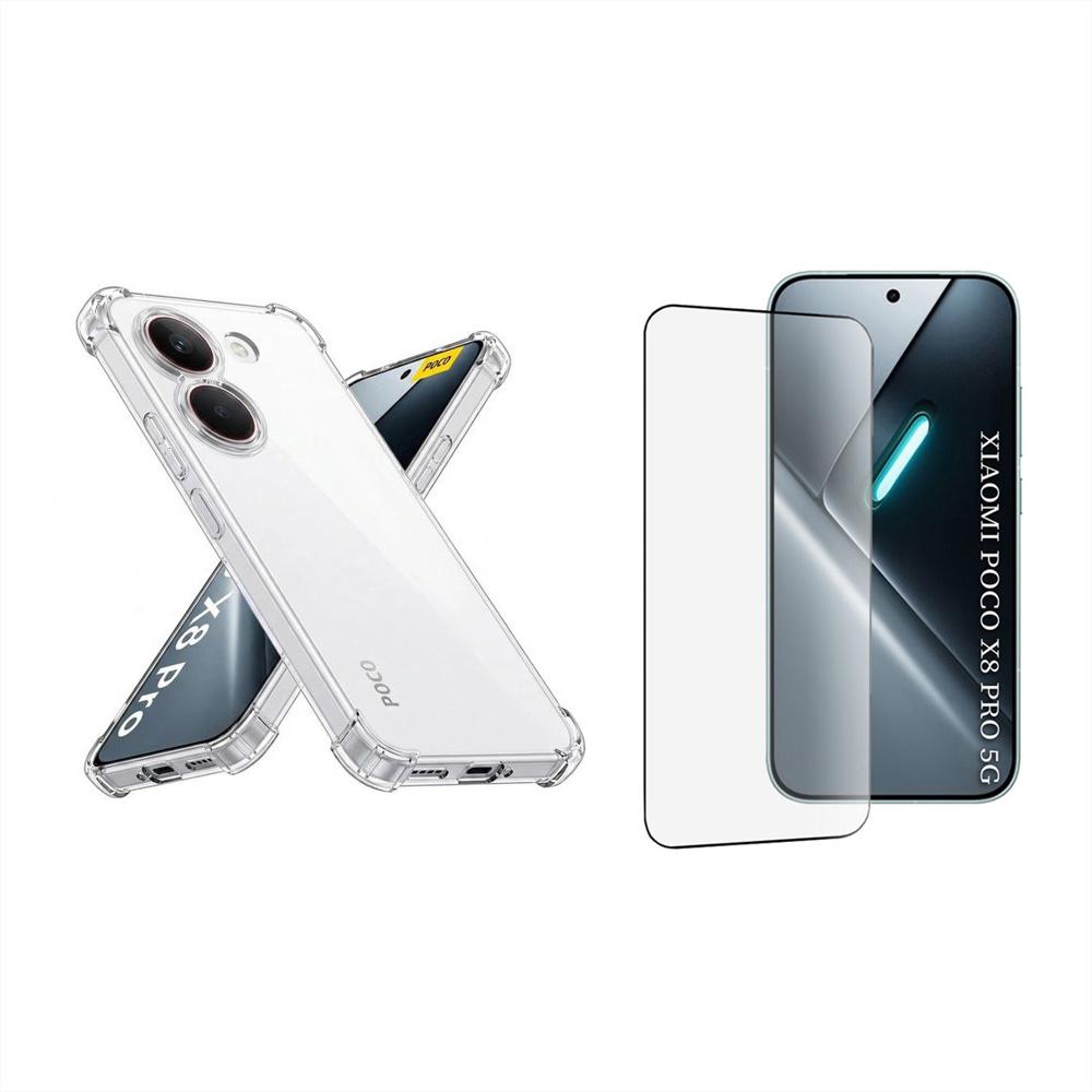 Funda Airbag Antichoque + Vidrio Templado Para Xiaomi Poco X8 Pro img #1