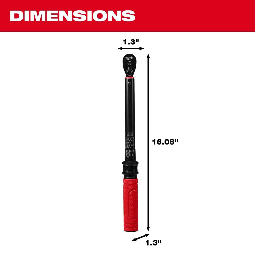 Llave Dinamométrica Milwaukee 48 22 9202 De 3/8 Pulgadas 20 100 Ft Lb img #2