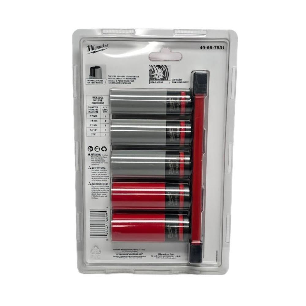 Juego De 5 Copas Para Tuercas De Rueda Milwaukee 49 66 7831 Shockwave Sae img #3