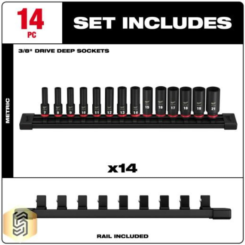 Juego De 14 Copas De Impacto Métricas Milwaukee 49 66 7008 Shockwave img #2