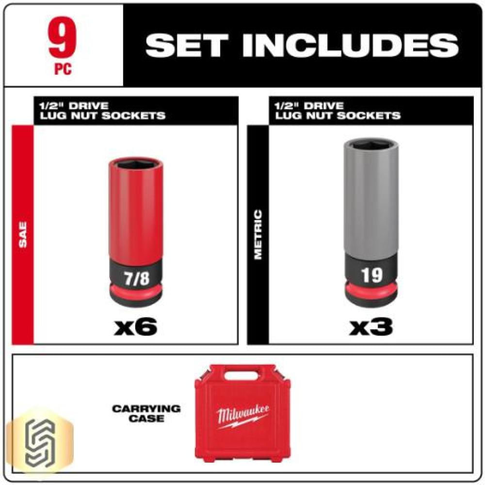 Juego De 9 Copas Para Tuercas Sae Y Métricas Milwaukee 49 66 7832 img #2