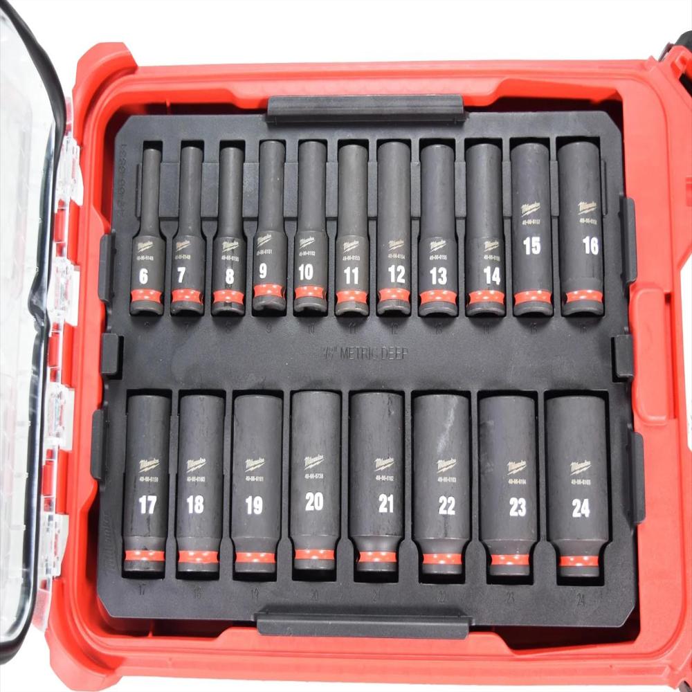 Juego De 19 Copas De Impacto Milwaukee 49 66 6801 Shockwave Packout img #2