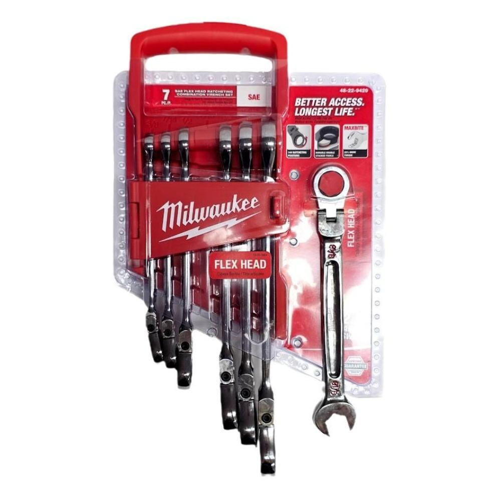 Juego De 7 Llaves De Trinquete Combinadas De Cabeza Flexible Milwaukee img #1