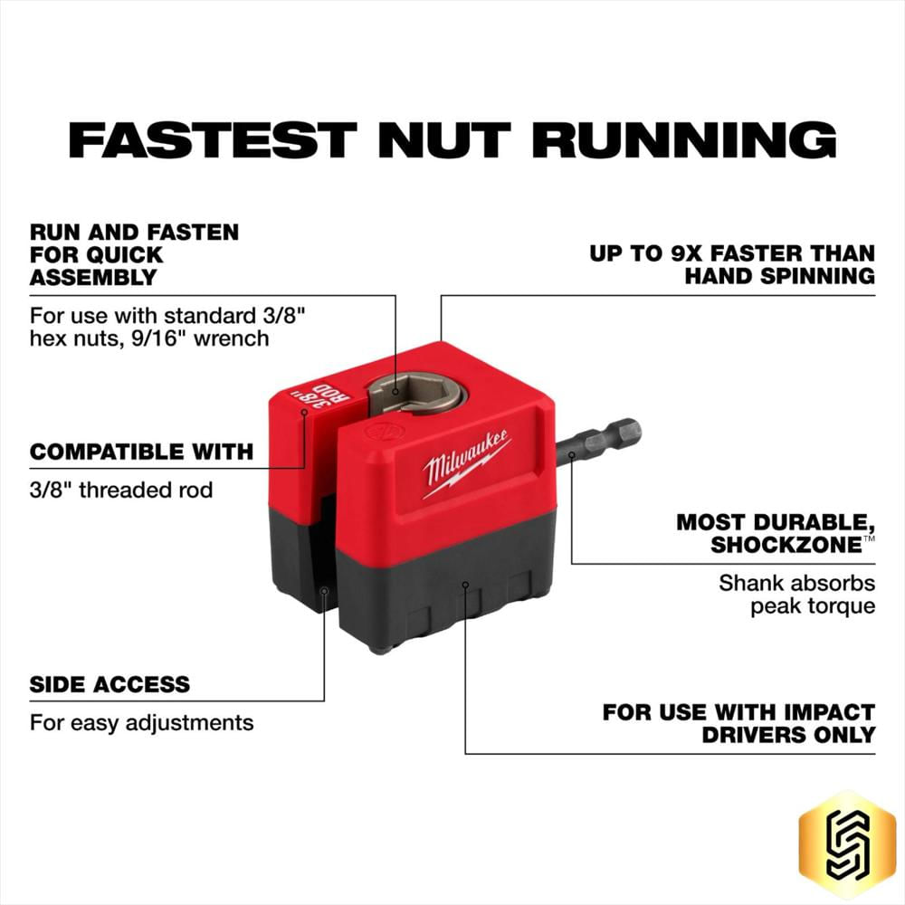 Copa Milwaukee 48 32 2391 Shockwave Para Varilla Roscada 3/8 Pulgadas img #2