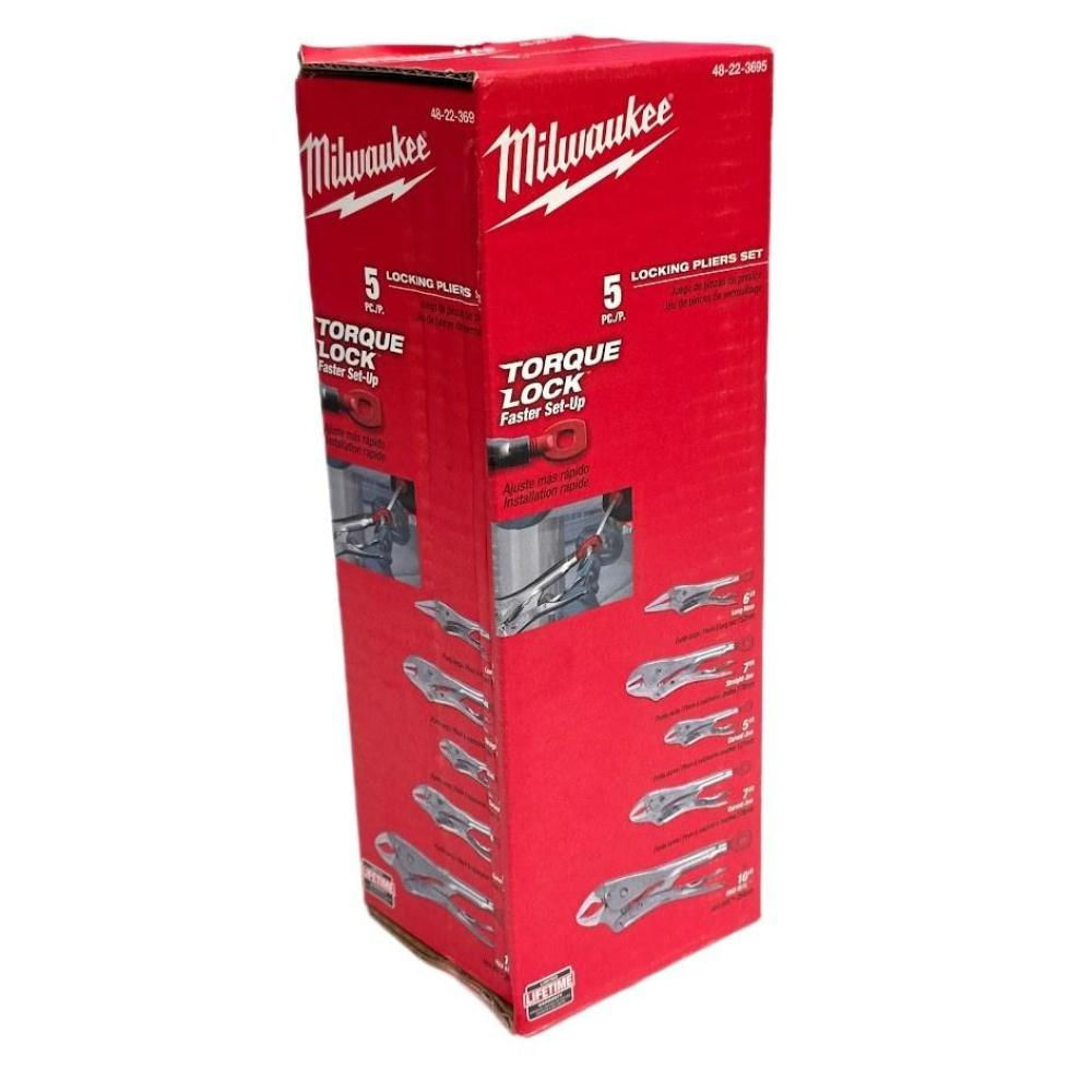 Juego De 5 Alicates De Presión Milwaukee 48 22 3695 Torque Lock img #2