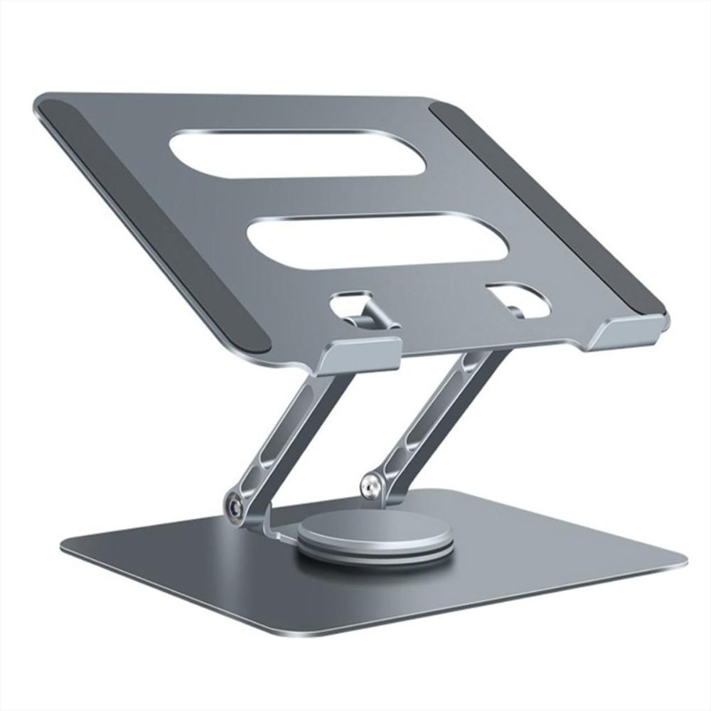 Soporte Base Acero Inoxidable Para Computador Y Tablet 2 Brazo Ajustable Gris img #1