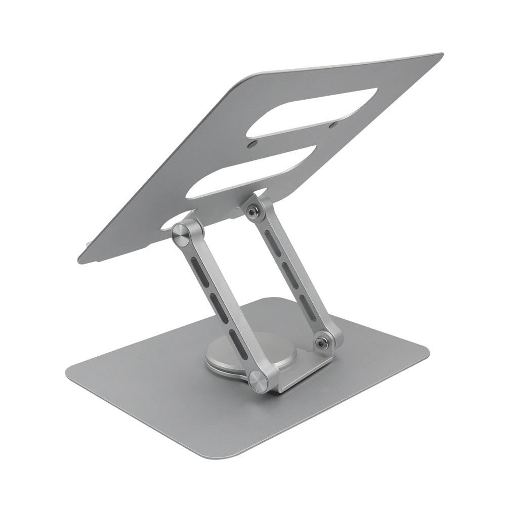 Soporte Base Acero Inoxidable Para Computador Y Tablet 2 Brazo Ajustable Gris img #3