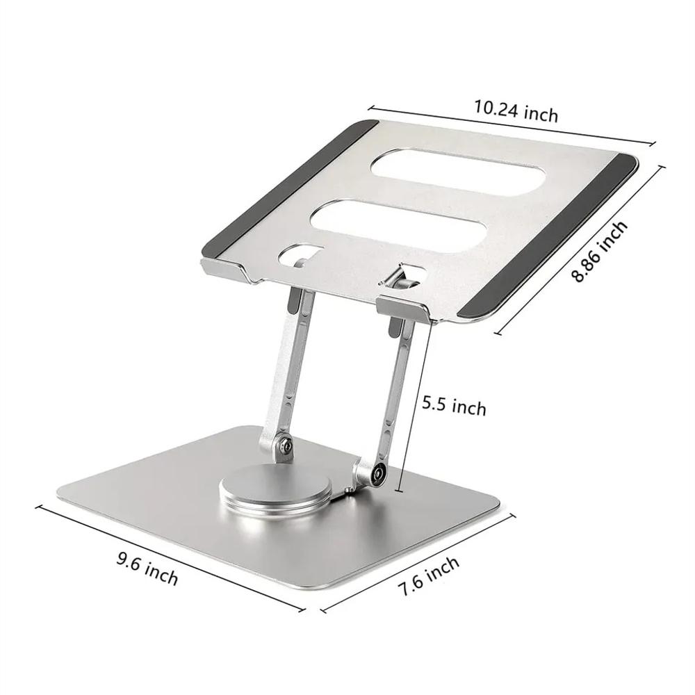 Soporte Base Acero Inoxidable Para Computador Y Tablet 2 Brazo Ajustable Gris img #5
