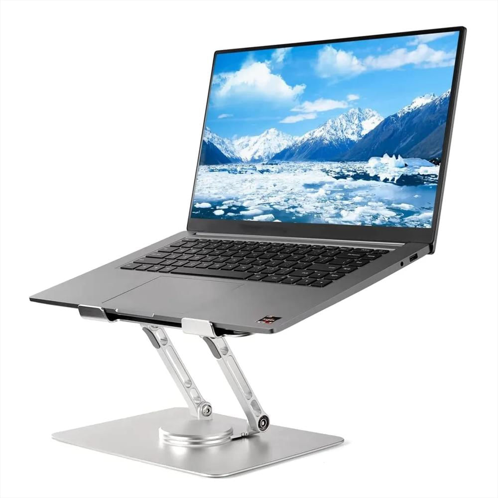 Soporte Base Acero Inoxidable Para Computador Y Tablet 2 Brazo Ajustable Plata img #2
