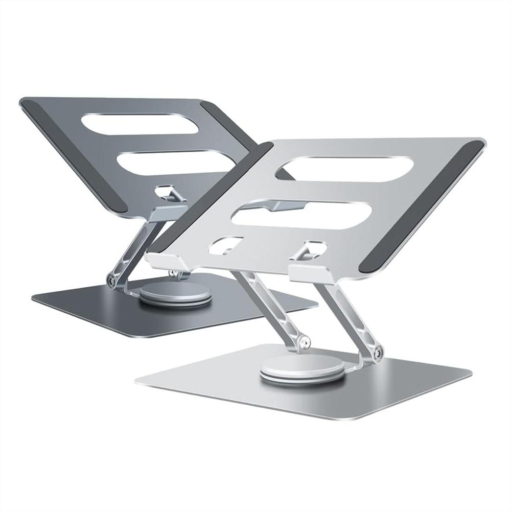 Soporte Base Acero Inoxidable Para Computador Y Tablet 2 Brazo Ajustable Plata img #4