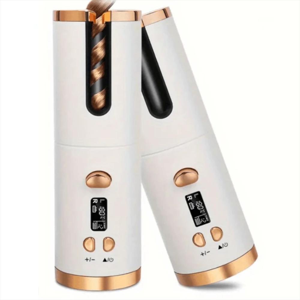 Rizador De Cabello Automático Inalámbrico Recargable Led Blanco img #1