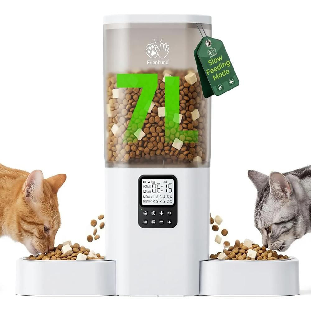 Dispensador Comida Automatico 7L Doble Gatos Programable img #1
