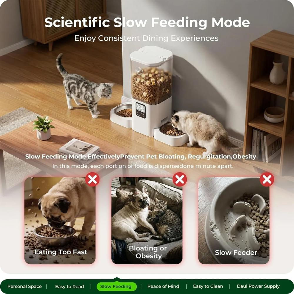Dispensador Comida Automatico 7L Doble Gatos Programable img #4