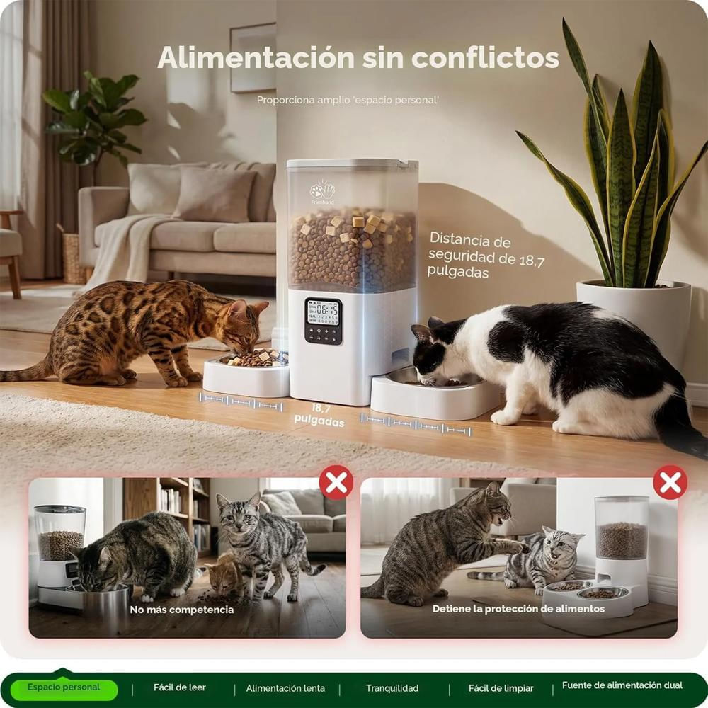 Dispensador Comida Automatico 7L Doble Gatos Programable img #5